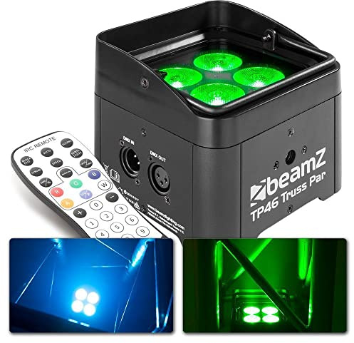 BeamZ TP46 PAR LED Spot DMX Strahler, Scheinwerfer RGB mit UV Schwarzlicht Lichttechnik, Wandstrahler mit Fernbedienung, Uplight Bühnenbeleuchtung, Beleuchtung für Traversen