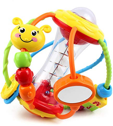 Yiosion Baby Toys 0-6-12 Months, Baby Rattle Toys Activity Ball Infant Toys 6 Month Old Baby Toys 3-6 Months, Shaker Grab Spin Travel Toys Easter Christmas Basket Stuffers Gifts