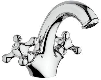 Mamoli 4416 EPOCA Miscelatore tradizionale monoforo per lavabo con movimento ceramico, scarico da 5/4’’ e tubetti di alimentazione Ø10 mm Cromo