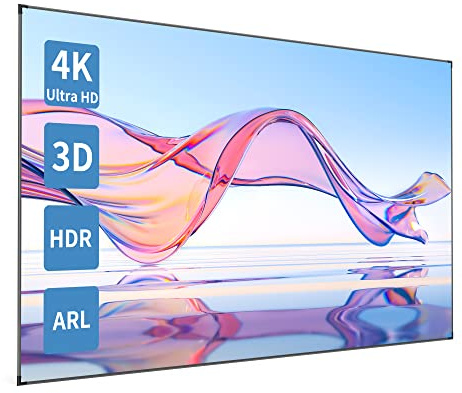 Projector Screen, Paris Rhône 100” 4K Ultra HD 16:9 Ambient Light Rejecting Fixed Frame ALR Projector Screen, Ceiling Light Rejecting Projection Screen for Ultra-Short Throw Projectors