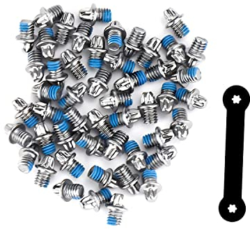 Fahrrad Pedale Mountainbike Fahrradpedale rutschfeste Nägel MTB Pedale M4 50 Stück rutschfeste Nägel Aus Stahl mit 1 Wrench für Mountainbike,Rennrad Fahrrad,Citybike,Trekkingbike