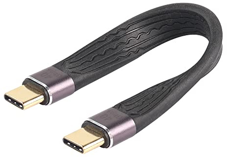 MEIRIYFA 40 Gbps USB C auf USB C Kabel Kurze, Typ C auf Typ C Kabel USB-C Stecker auf Stecker 100 W Schnellladekabel FPC Design für Laptop Handys Power Bank – 13,8 cm (Male to Male)