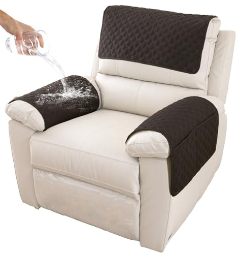 GYHH Sofa Armlehnenbezüge, Kopfstützenbezug für Relaxsessel, Rutschfester Gesteppter Möbelbezug für Fernsehsessel Sessel und Sofa