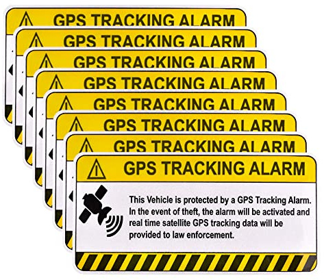 8 autocollants antivol GPS, autocollants et décalcomanies auto-adhésifs pour voiture avec panneau d'avertissement ou décalcomanie statique à l'intérieur, panneau de sécurité antivol du véhicule