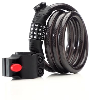 Bike Lock Combination Lock 4 Digit |1.2M X 12mm| Heavy Duty Bike Locks High Security with Fixing Bracket - Anti Theft Bicycle Lock for Motorcycle Fence Gate Shed Trailer - Weather Resistant