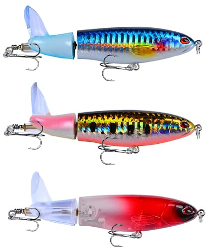 3 Stücke Kunstköder Set Wobbler, Bionischer Angelköder, Angelköder Wobbler Set, Angelköder Set Kunstköder, Angelköder Lure Bionische Köder für Süßwasser, Salzwas Serbarsch Köderusw