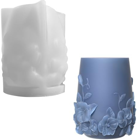 3D Weinblume Kerze Silikonform Gießform Silikon Kerzengießform, DIY Plastik Gießen Gießform Kerzenform Große Kerzenform für Herstellung von Kerzen, Handgefertigte Seife (2)