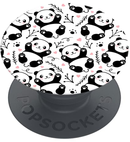 PopSockets | PopGrip | Support extensible et poignée pour smartphones et tablettes | Support de doigt Basic Panda Boom