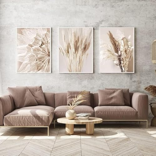 LPFNSF Beige decorazione per la casa, manifesto, moderna pianta di canne, decorazione paesaggistica, camera da letto, soggiorno, ufficio, decorazione da parete, poster, senza cornice (stile 3,50 x 70