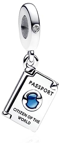 Rimgoris Breloque en argent sterling 925 pour femme, bracelets, collier, passeport, appareil photo, boussole, autonomie de la batterie, voiture et casque, globe, valise, pendentif, cadeau