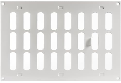 Repa Market Cubierta de Ventilación de Aire Ajustable Blanca de 30,5 x 20,3 cm (12 x 8) (Dimensiones Exteriores) - Registro de Ventilación de Aire HVAC de Acero Galvanizado - Cubierta de Ventilación