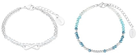 s.Oliver Armband Edelstahl Damen Armschmuck & Armband Edelstahl Damen Armschmuck, mit Glasperle, 16+4 cm, Blau, Kommt in Schmuck Geschenk Box, 2031478