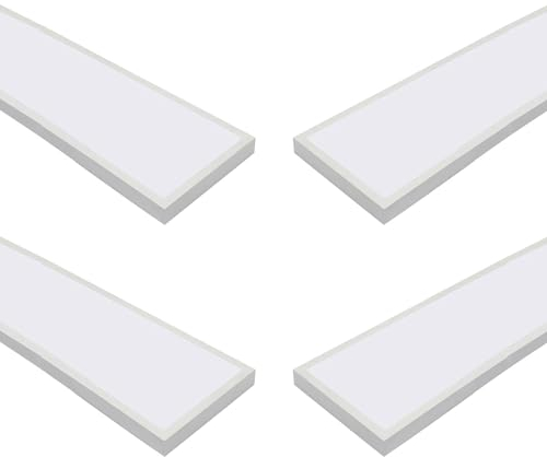 JANDEI - Pack x4 Pannello da Soffitto LED di Superficie Retroilluminata 120 x 30 cm, Potenza 60 W, 5000 Lumen, Cornice Bianca, Driver Incluso... (Bianco Neutro 4200k)