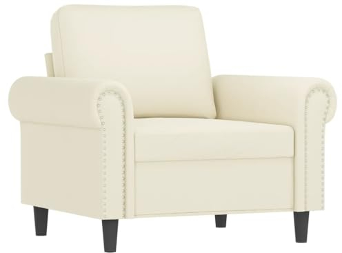 vidaXL Fåtölj Gräddvit 60 cm sammet, stol, tv-stol, tv-fåtölj, stolar, tv-stolar, tv-fåtöljer, vardagsrumsstol, vardagsrumsstolar, vardagsrumsfåtölj