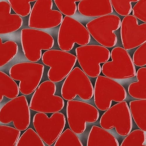 Tesselles Mosaique Carreaux de mosaïque en céramique 100g | Mosaïque créative en forme de cœur, bricolage, fabrication de pierres for artisanat, loisirs artistiques, décoration murale de la maison 47(