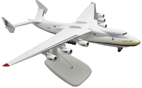 Exogio Airlines Antonov An-225 Mriya Flugzeugmodell mit Standfuß, Maßstab 1:400, Spielzeugflugzeug Metalllegierung, Sammlerstück, Lufttransport-Frachtflugzeug-Miniatur für Dekoration oder Geschenk