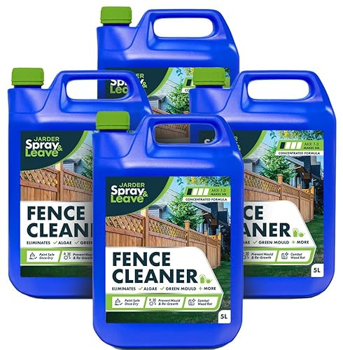 4 x 5 Litres Jarder Spray & Leave Fence Cleaner - Removes Green Mould, Green Growth and Algae - Safe to be Painted Once Dry - Covers 480 Square Metres