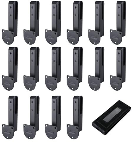 Poteau De Garde-Corps en Verre pour ClôTure De Piscine à Montage LatéRal Noir Pince De Garde-Corps en Verre en Acier Inoxydable Robuste, pour éPaisseur De Verre De 8 à 13 Mm,16 Pieces