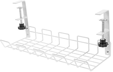 HOMSFOU Power Strip Storage Rack under Desk Cable Management Tray Carbon Steel Cable Organizer for Office Home Use Tray