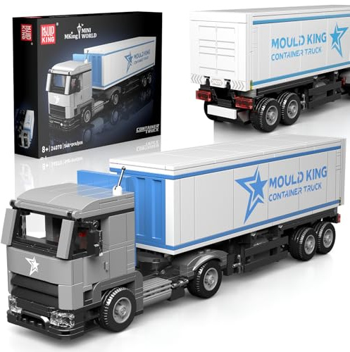 Mould King 24070 Container-LKW Modell Baustein Kit, Kreative Technik LKW Klemmbausteine Set Auto Modell Block, Geeignet für 8+ Kinder/Erwachsene/Sammler (548 Stücke)