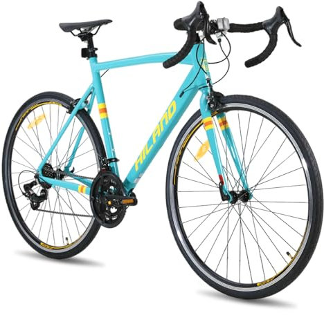 HILAND 28 Zoll Rennrad 14 Gang, Aluminium Rahmen 700c Rennrad, 490mm Rahmen City Pendler Fahrrad für Männer Frauen Grün