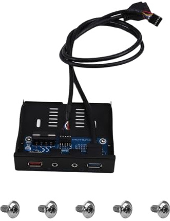 Knoruley Hub USB 3.0 Double 19 Broches pour Panneau PC avec Prise Casque 3,5 mm et Charge BC1.2 - Convient pour Baie de Disquette 3,5 Pouces