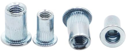 Tuercas remachables M3 M4 M5 M6 M8 M10 M12 Herramientas de remaches de acero al carbono con zinc azul y blanco Tuercas remachables Tuercas ciegas Tuercas de inserción Remache(M3 10pcs)