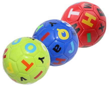 GARIOUANS Balones Inflables de Fútbol para Niños Pequeños 3 Piezas PVC Resistente al Desgaste para Jardín de Infantes y Actividades Familiares