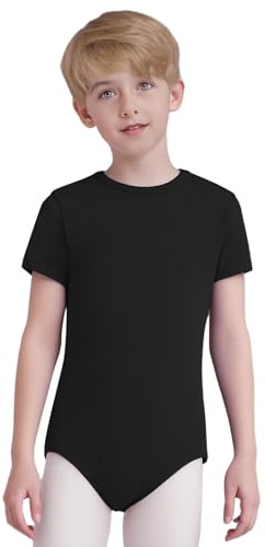 iiniim Special Needs Adaptive Clothing for Boys Girls Solid Color Crotch Button Bodysuit Short Sleeve Anti-strip Jumpsuit Black 13-14 Years