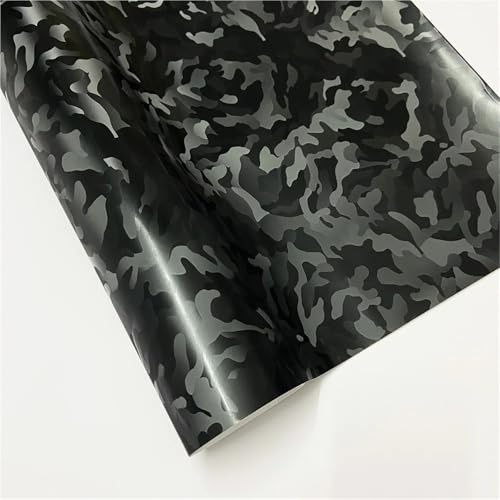 Pellicola protettiva in fibra di carbonio nera, pellicola protettiva in carbonio per carrozzeria auto(Black Ghost,30X152 CM)