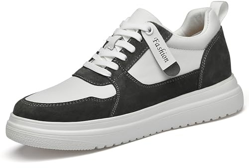 Zapatos Informales para Hombre con Alzas internas Ajustables y Antideslizante Transpirable (Grey, 42) #162