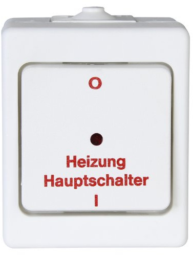 Kopp 567302005 Aufputz Feuchtraum Heizungshauptschalter, IP44, Standard, Arktis-weiß