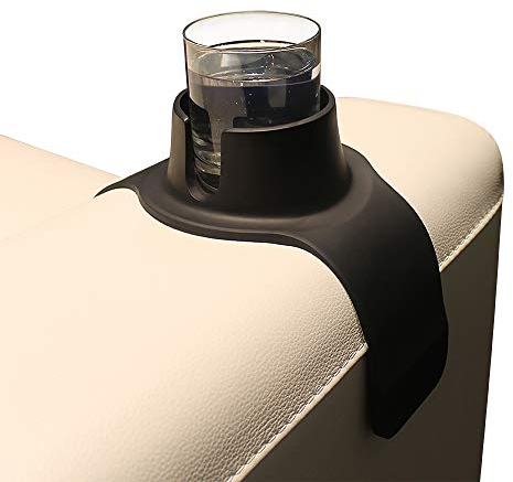 HIT PRODUCTS CouchCoaster - Original & Patented Armrest Couch Cup Holder, Jet Black - A Weighted, Silicone, Anti Slip Coaster Stops Spills On Your Sofa, Armchair Or Recliner & Keeps Drinks in reach