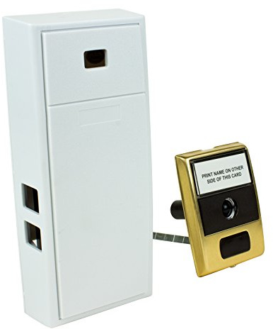 Newhouse Hardware MCHBV Wireless Mechanical Two-Note Chime and Door Button with Built-in Viewer, One Size, White/Brass