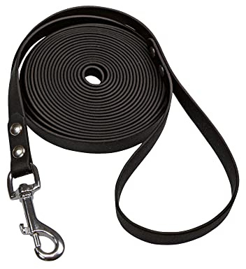 Original Biothane® Schleppleine Schwarz mit Handschlaufe, 5 m /16mm