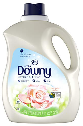 Downy Downy Nature Blends Rosewater and Aloe Liquid Fabric Conditioner (Fabric Softener), 103 fl oz 120 Loads, 103 Fl Oz