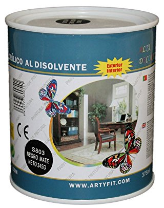 Paintusa - Esmalte acrílico al disolvente S803 Negro Mate 375 ml