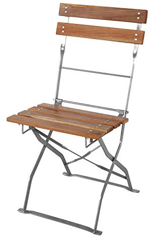 INDA-Exclusiv Top Biergarten Klappsessel Stuhl Gartenstuhl Klappstuhl Akazienholz Stahl pulverbeschichtet 53,5x47x84cm