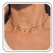 TseenYi Boho frö pärlhalsband kedja kort färgglad kraghalsband vintage kedja halsband för kvinnor och flickor