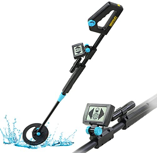 allsun Metal Detector for Adults & Beginner,High Sensitivity Gold Detector LCD Display, 6 Rainproof Search Coil, Adjustable Height,Lightweight for Beach, Park, Coin & Relic Hunting