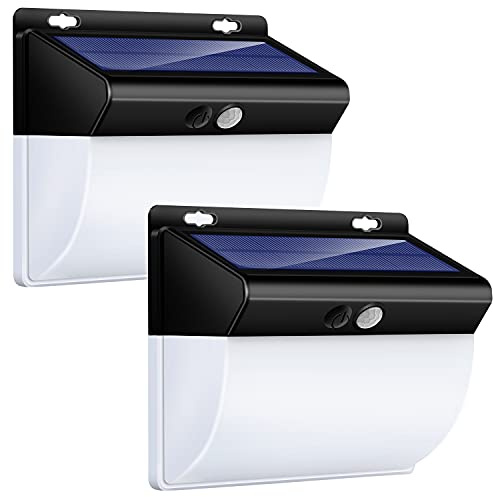 Seeway Solar Lights Outdoor, 104LED Solar Security Lights Motion Sensor, 3 Lighting Modes 270° Wide Angle Wall Lights Solar Powered, IP65 Waterproof Fence Solar Lights【2 Pack】[Energy Class A+++]