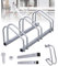 Randaco Râtelier Range vélo, Béquille de vélo pour 3 vélos - Support de rangement pour vélo - Support de sol en acier galvanisé - Montage au sol et au mur - 26 x 70,5 x 32 cm - Argenté