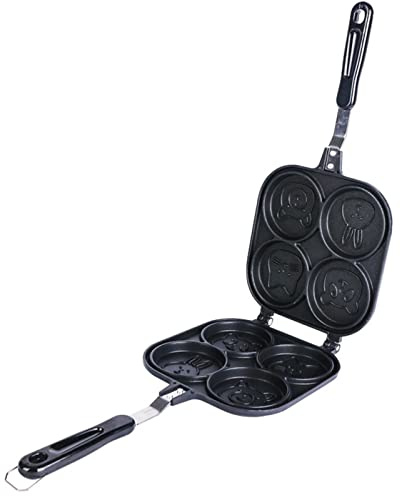 4 Cup Fry Pan | Double Sided Crepe Pan for Kids | Animal Pancake Maker Pan | Antistick Waffle Maker Pancake Maker Pancake Mold Hot Plate for Kids
