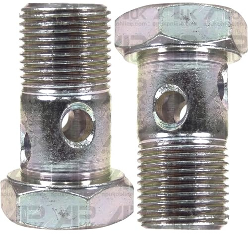 2x Hex Banjo Bolts 3/8 BSP x 32.5mm Replacement for JCB Excavator Backhoe Loadall Fastrac