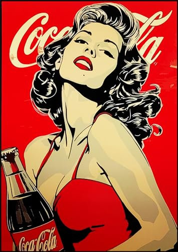 KUSTOM ART Quadro da Tavolo o da Parete Serie Pubblicità Vintage Bevande Stampa su Legno 30x21 cm.