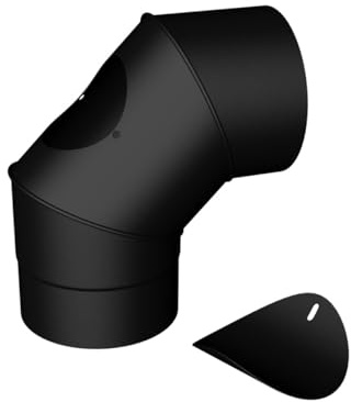 5 90 Degree Bend With Door Matt Black Stove Flue Pipe (Trade Price Flues)