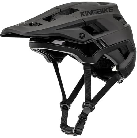 Fahrradhelm Mountainbike Helm Visier Abnehmbar MTB Helme für Herren Damen Erwachsene Jugend (Schwarz, L(59-62CM))