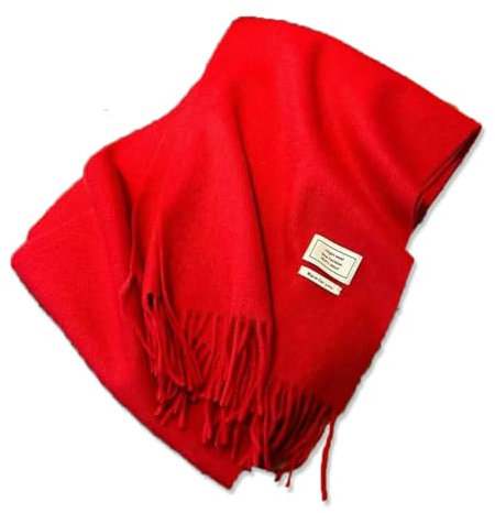 Weximil 100 Australische Wollschal, gestrickt, weich, warm, Halsbekleidung für Damen und Herren, Weinrot, Large