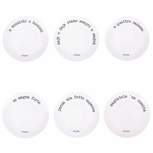 Villa d'Este Home Tivoli S.P.Q.eRe - Juego de 6 platos llanos de porcelana, 27 cm