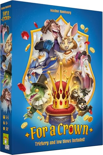 for A Crown Brettspiel – Strategiespiel der Täuschung, Trickery und königlichen Ehrgeiz, lustiges Familienspiel für Kinder und Erwachsene, ab 8 Jahren, 3–5 Spieler, 30 Minuten Spielzeit, hergestellt
